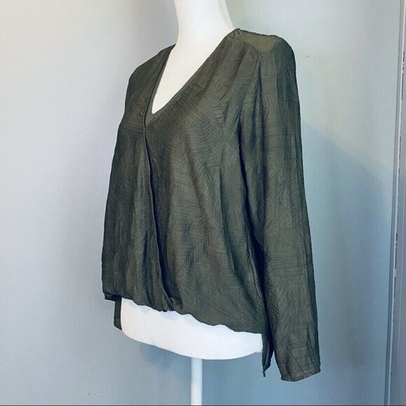 Cooper & Ella Green Wrap Front Blouse - Picture 2 of 8